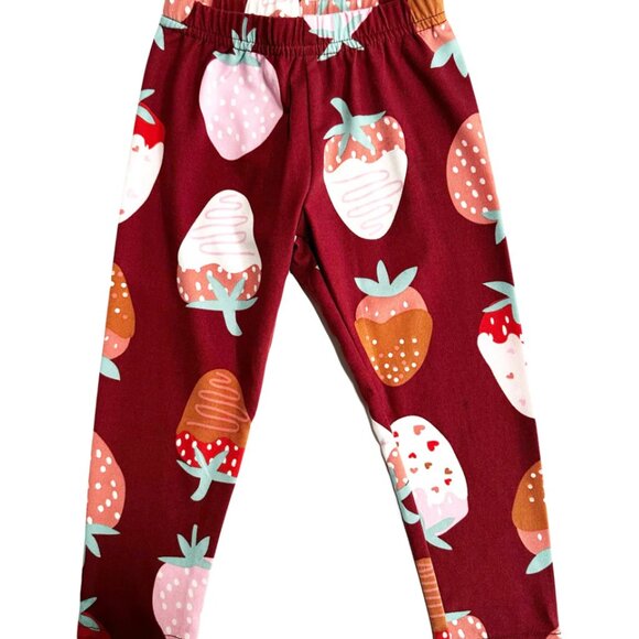 Dot Dot Smile Chocolate Strawberry leggings size 2T NWT - Picture 1 of 5